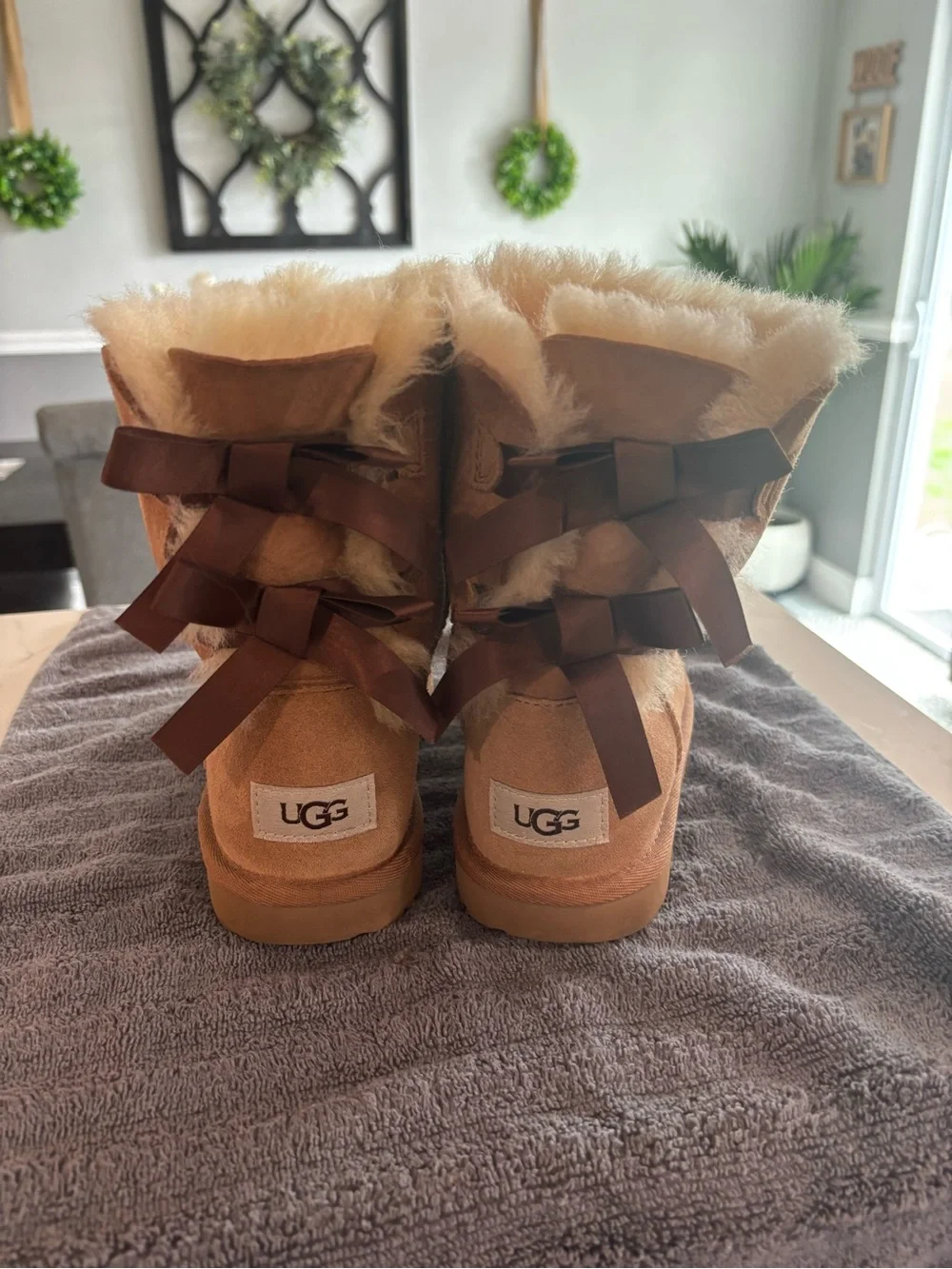 UGG Kids Chestnut Suede Shearling Boots